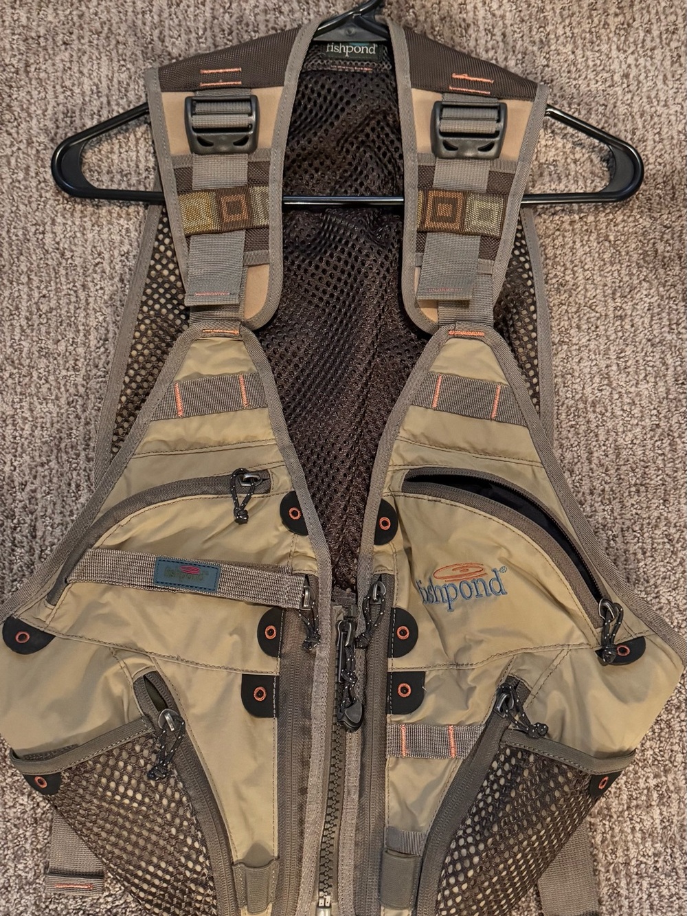 Fishpond Men’s Tan Utility Fishing Vest - Multi-Pocket Angler Vest